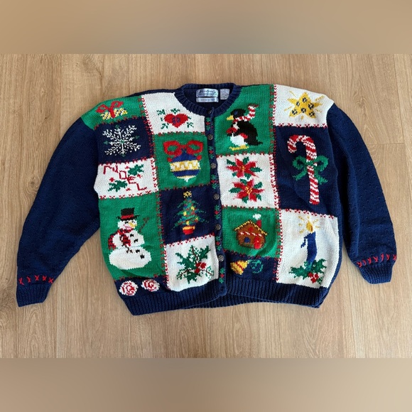 Hand Knit Christmas Sweater 3X Signatures by Northern Isles II - Picture 2 of 9